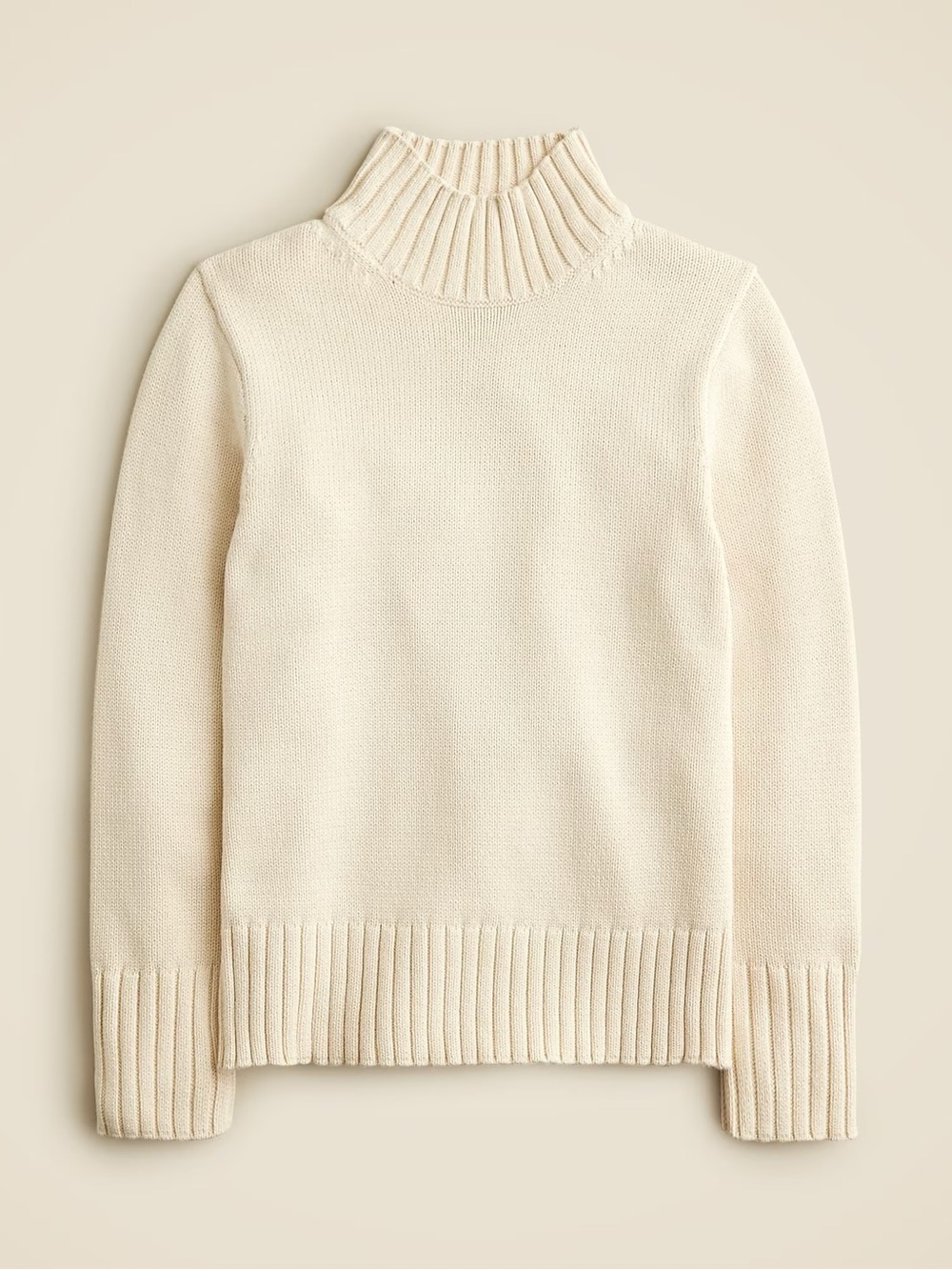 J. Crew Cream Ribbed Turtleneck Sweater